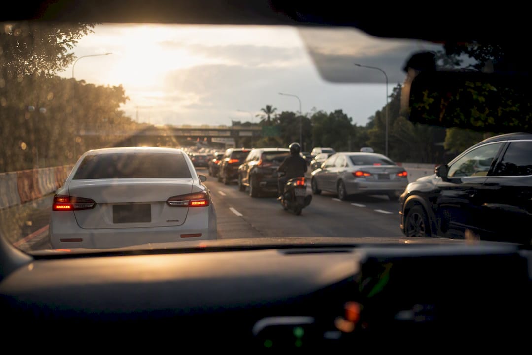 Traffic congestion on East Coast Parkway in Singapore
