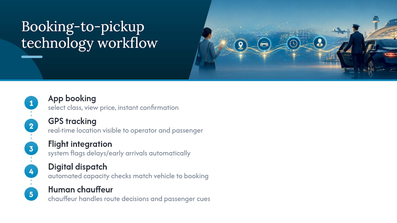 Chauffeur booking and tracking workflow