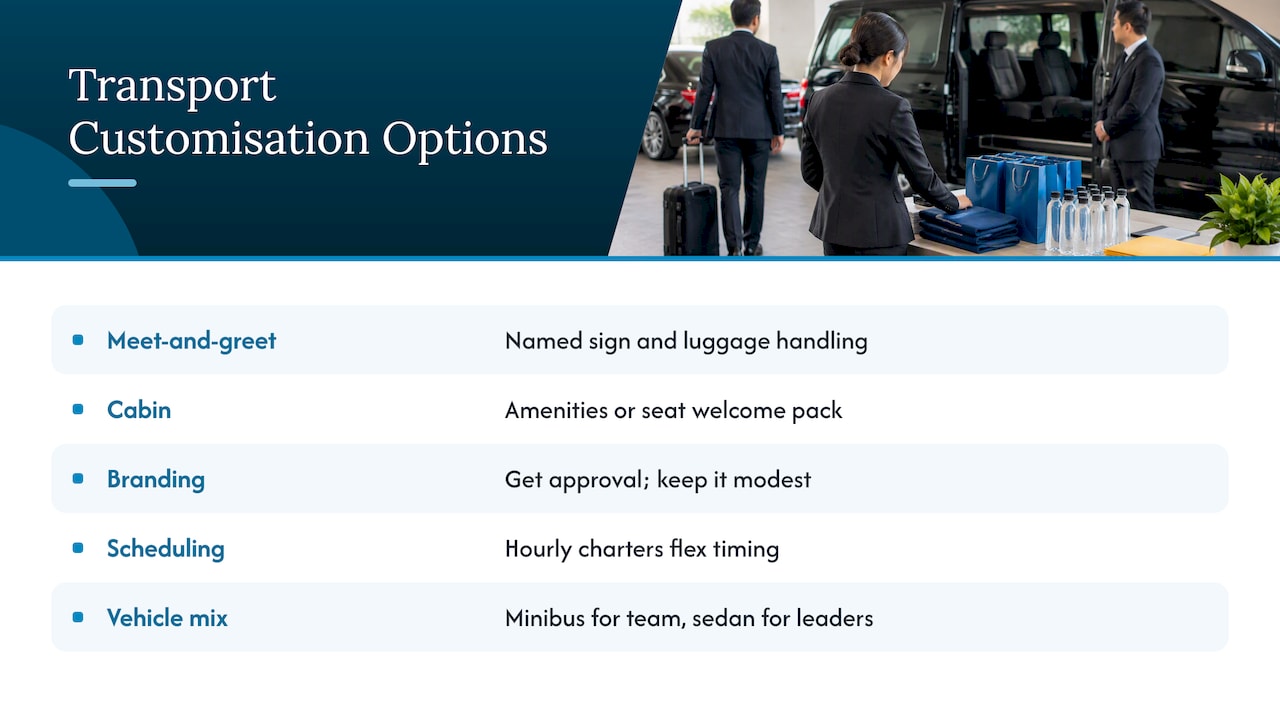 Five ways to tailor corporate offsite transport